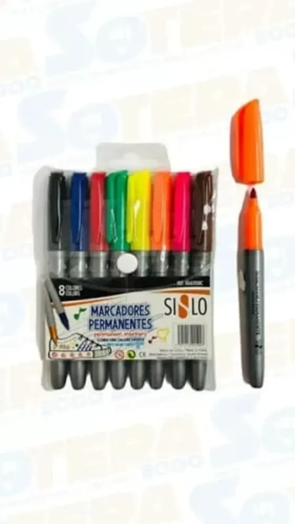 Kit de 8 marcadores escolares permanentes