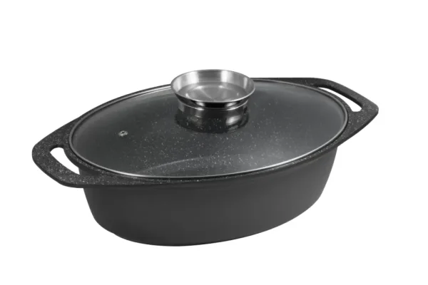 Asador de aluminio con tapa arom?tica medidas: 34 x 24 cm Marburg revestimiento xylan