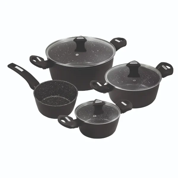 Juego de ollas de aluminio forjado de 7 piezas Marburg