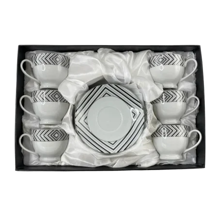 Juego de tazas con platos (12 piezas) 36,9 x 24,7 x 8,3 cm