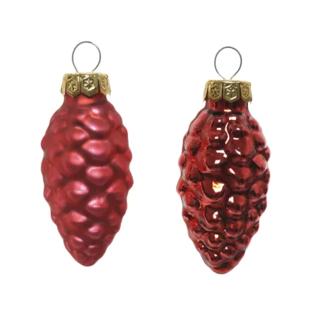 Set de 12 adornos para colgar de vidrio 2x4,5x4 cm