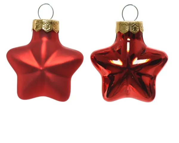 Set de 12 adornos para colgar de vidrio 2 x 4,5 x 4 cm