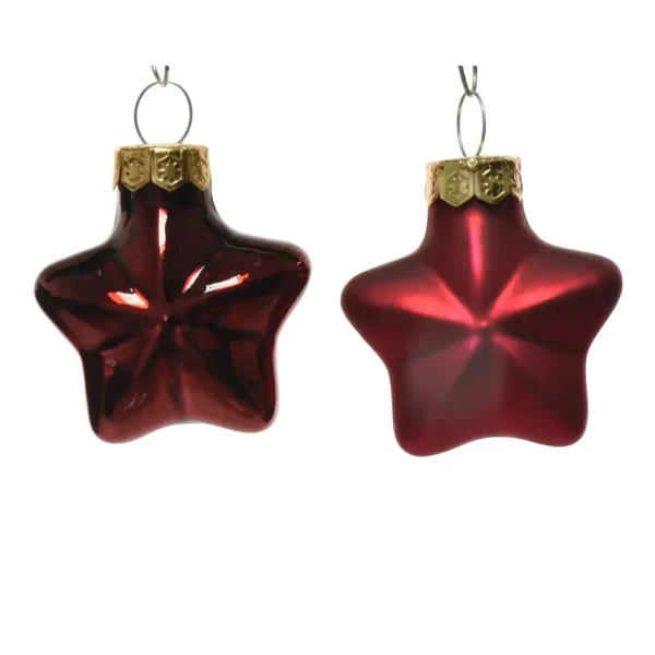 Set de 12 adornos para colgar de vidrio 2x4,5x4 cm