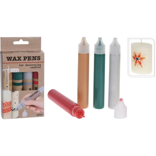 Juego de 4 velas de cera liquida
