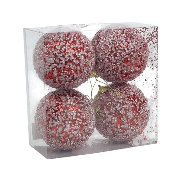 Juego de 4 bambalinas con efecto nevado 10x10x10cm