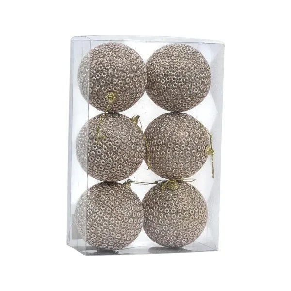 Juego de 6 bambalinas con relieve 8x8x8cm