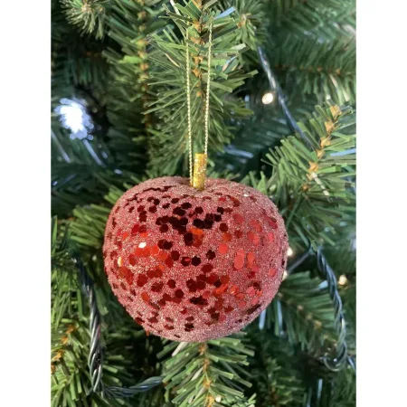 Adorno para colgar 6 piezas dise?o manzana rojo 7 x 7 x 8 cm