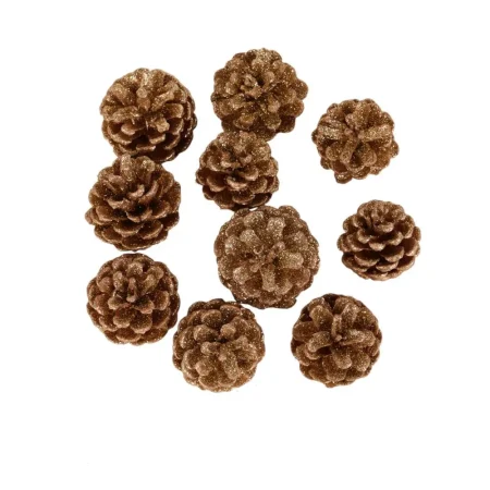 Juego de 10 piñas decorativas 4x4x6cm