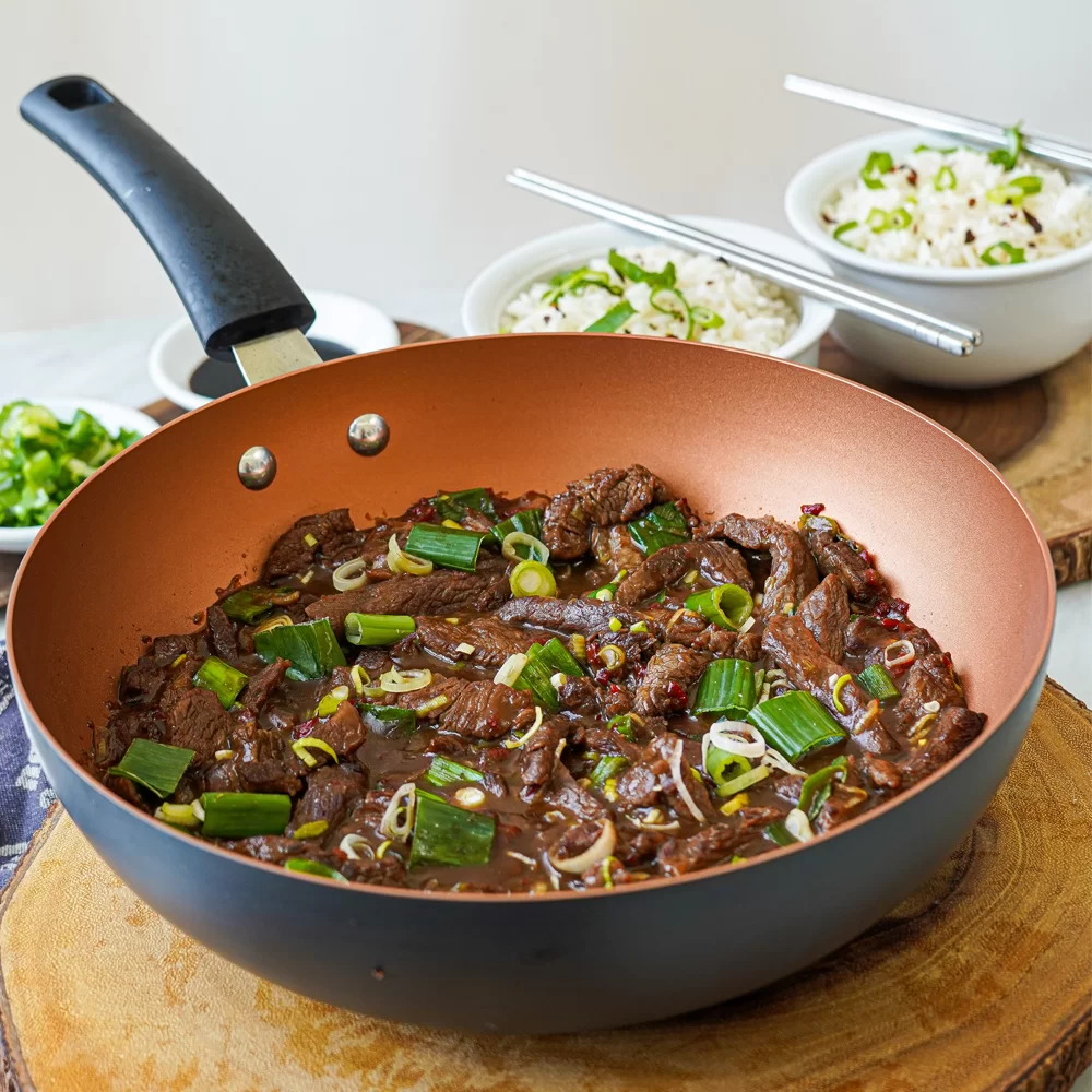 Wok de aluminio anodizado 28 cm línea Practix - Image 2