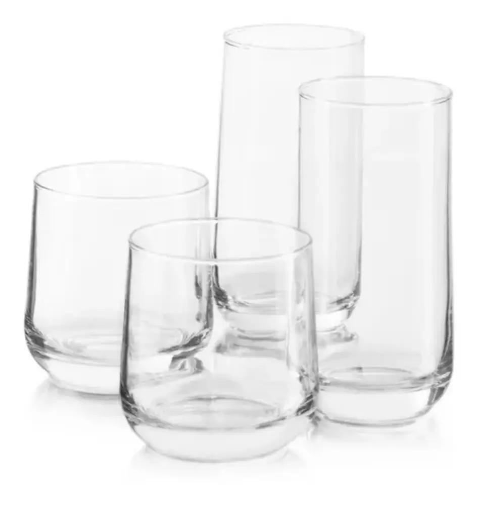 Juego de 8 vasos de vidrio 394 ml y 472 ml