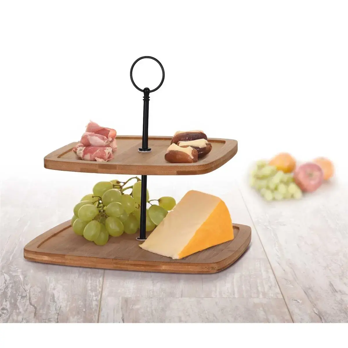 Bandeja para servir cuadrada de 2 niveles - Image 3