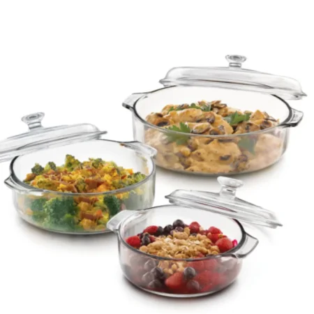 Juego de 3 ollas con tapa de vidrio
