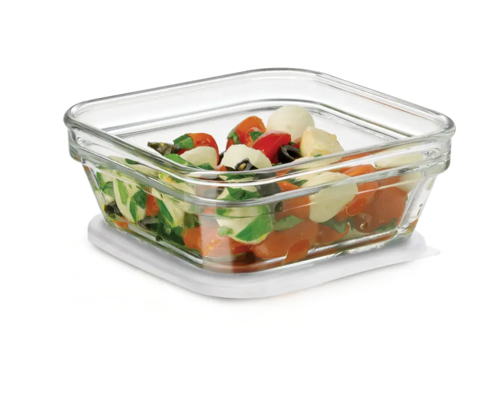 Contenedor de vidrio con tapa de plastico 730 ml