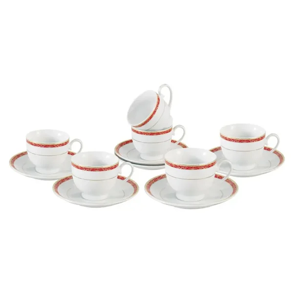 Juego de 12 tazas con plato 180 ml