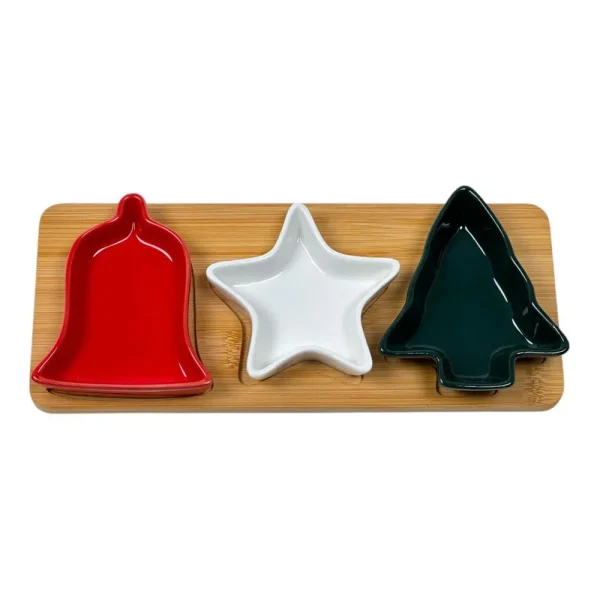 Juego de 4 platos con bandeja 28,5x12x3,3cm