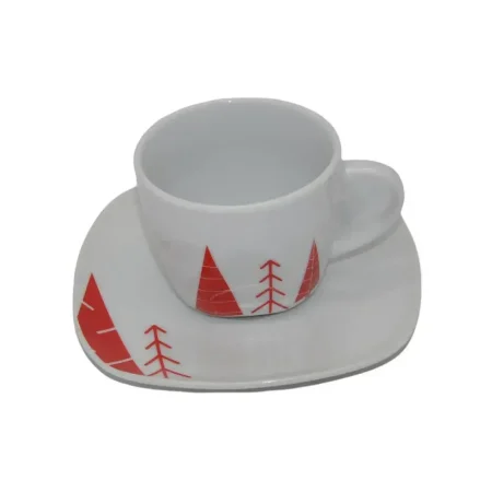 Juego de 6 tazas con plato diseño árbol 220ml 40,9 x 16 x 9 cm