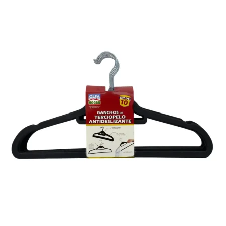 Set de 10 ganchos de terciopelo negro