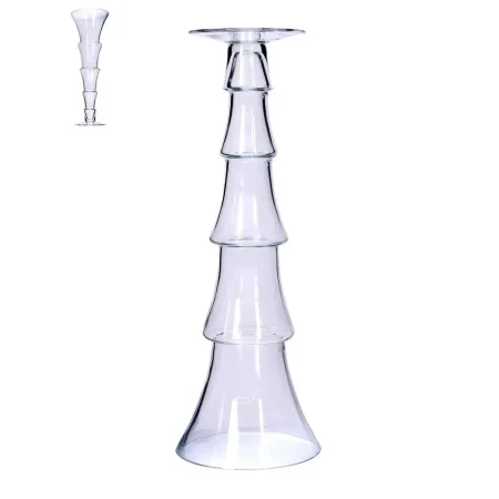 Porta vela de vidrio diseño árbol 3 x 15 x 44,5 cm