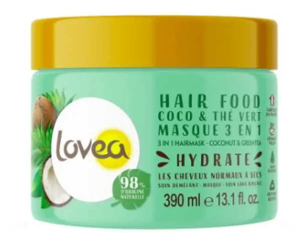 Mascarilla capilar 3 en 1 con coco y t? verde para cabello normal o seco 390 ml