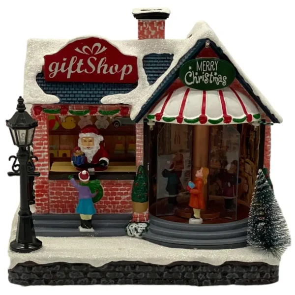 Villa navideña con luz 22,4x14,3x21,2cm