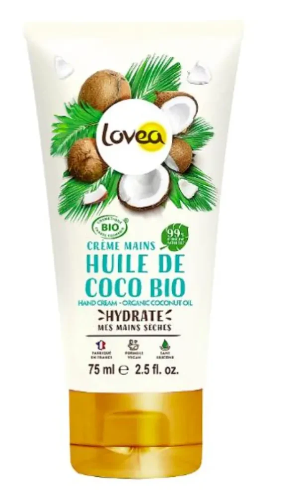 Crema de manos con aceite de coco orgánico para manos secas 75 ml