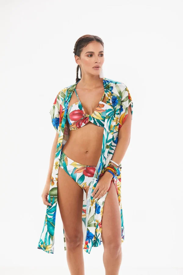 Kimono en tela satinada