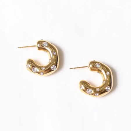 Argollas finas con brillantes