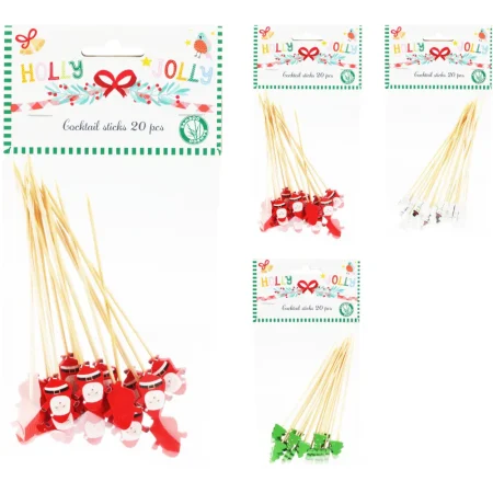 Set de 20 palitos de coctel de bambu 12 cm