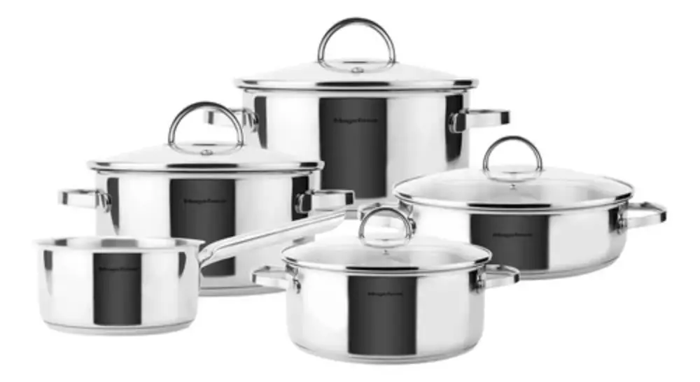 Juego de ollas acero inoxidable 9 piezas