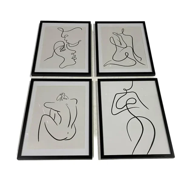 Juego de 4 cuadros 32 x 2 x 42 cm