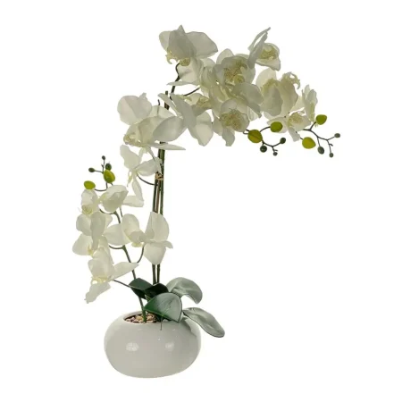 Orqu?dea artificial con pote 25 x 19 x 58 cm