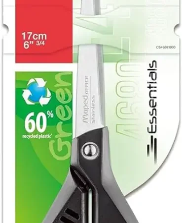 Tijera oficina essentials green 6" 17 cm