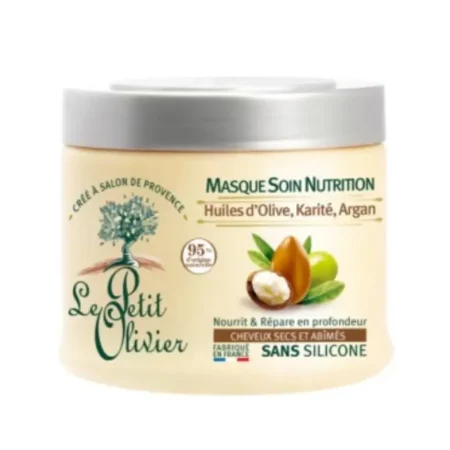 Mascarilla capilar nutritiva con aceite de oliva, argan y karite para cabello seco 330 ml