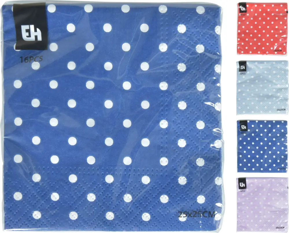 Servilleta de papel 2,4x12,5x12,5 cm