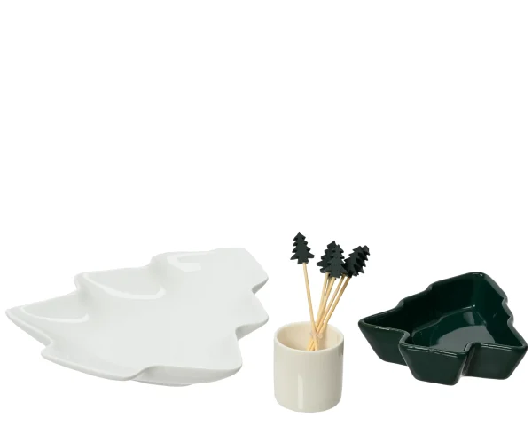 Set de 3 piezas para servir en forma de árbol de navidad  19,5 x 16 x 4  cm
