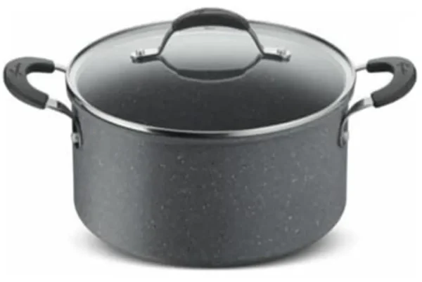 Olla hda de aluminio con tapa de vidrio 24 cm l?nea Mineralis