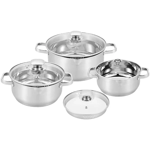 Set de 6 ollas de acero inoxidable Leipzig