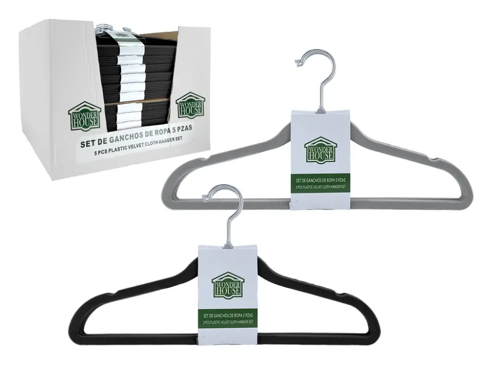 Set de 5 ganchos para ropa