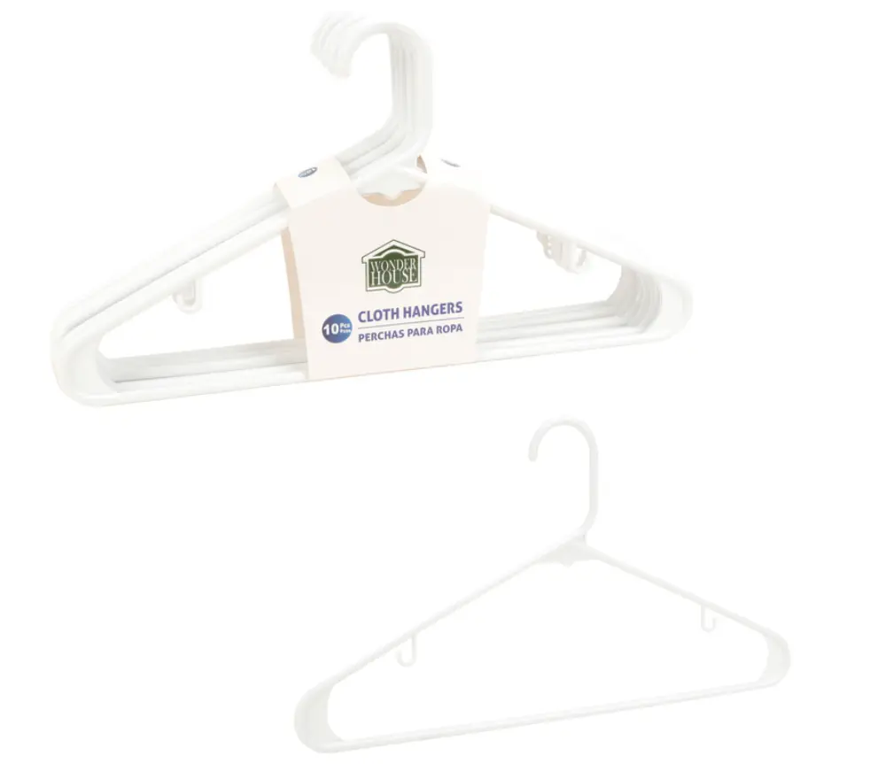 Set de 10 ganchos para ropa 41,5 x 23 x 0,6 cm