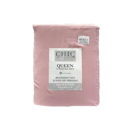 Juego de sabanas queen set 4 piezas 100% poliester (colores surtidos)
