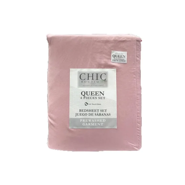 Juego de sabanas queen set 4 piezas 100% poliester (colores surtidos)