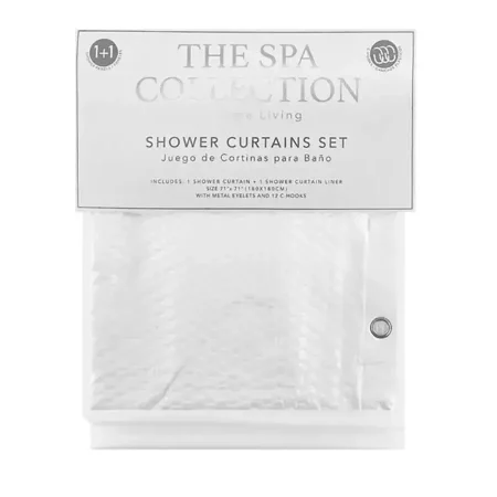 Cortina para ba?o 2 piezas 180 x 180 cm