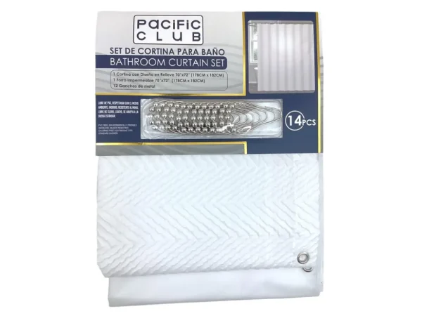 Cortina para ducha 14 piezas 70x72