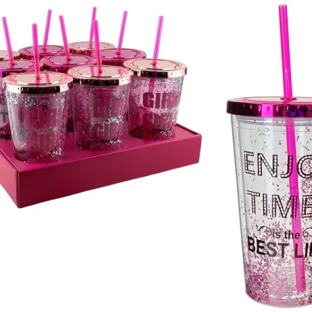 Vaso con pitillo 450 ml