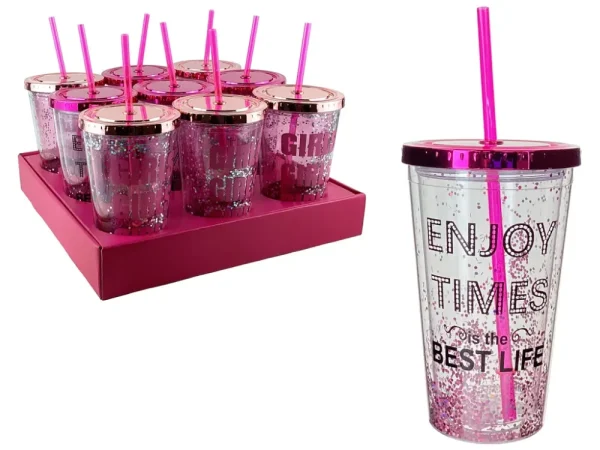 Vaso con pitillo 450 ml