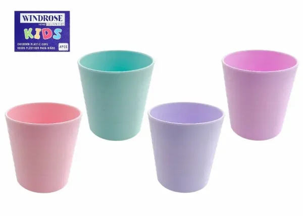 Vasos para niños 4 piezas 8 x 8 x 14,5 cm