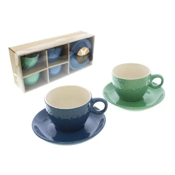 Set de 8 tazas con plato 220 ml