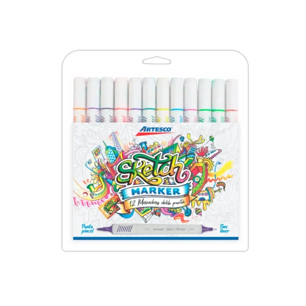 Set de 12 marcadores duo lettering