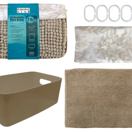 Set de alfombra y cortina para ducha