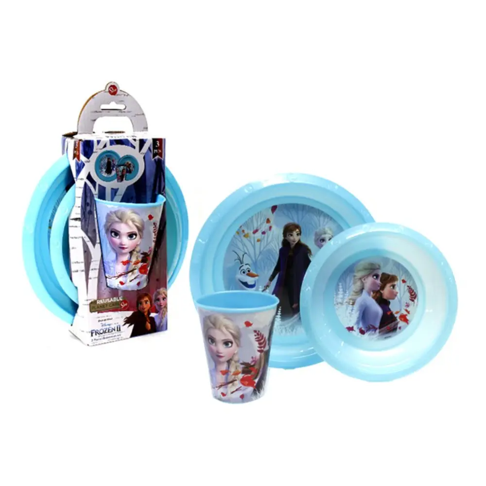 Juego de 3 platos con vaso